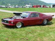 Maroon MUSTANG Drag Car